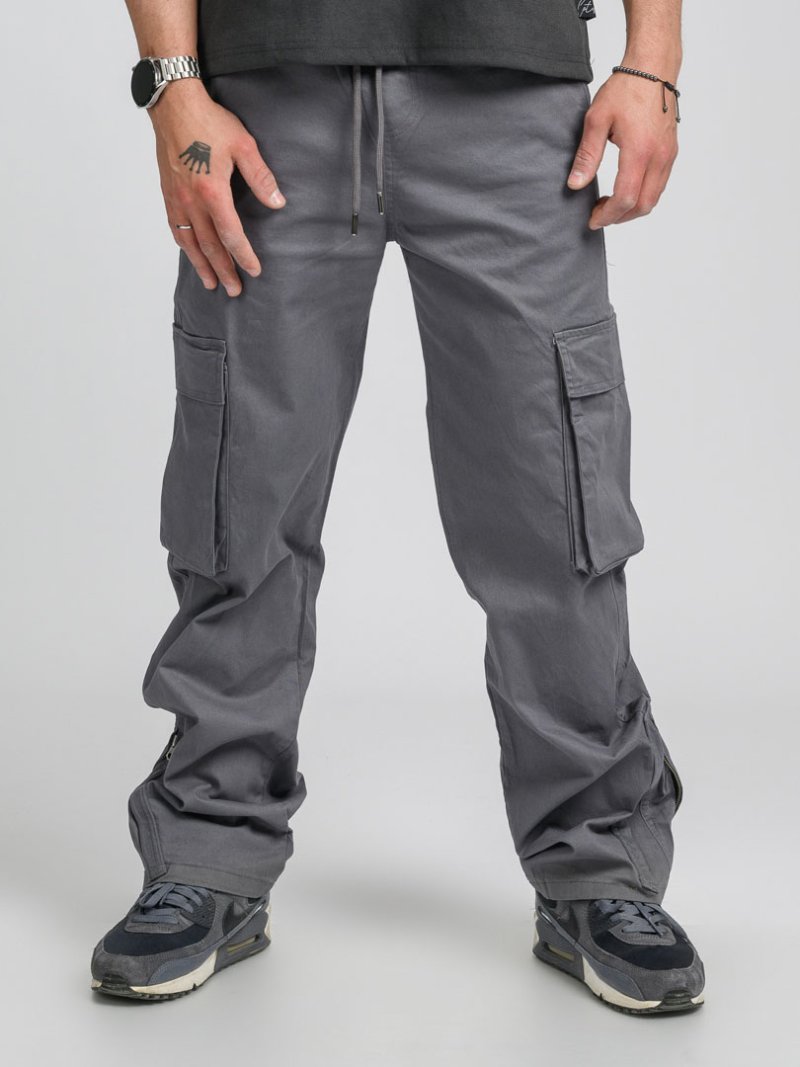 Мъжки карго панталон с ципове на глезените Hey Mr. Gray Сив