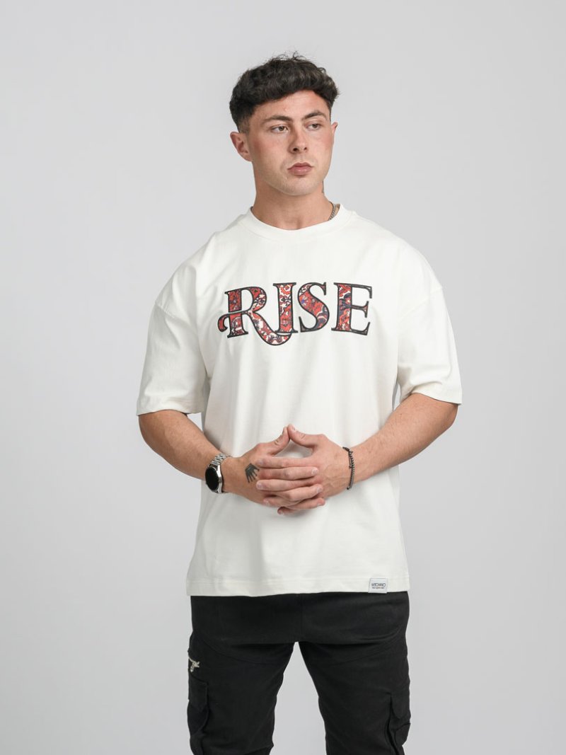 Мъжка овърсайз тениска Rise Limited Бяла