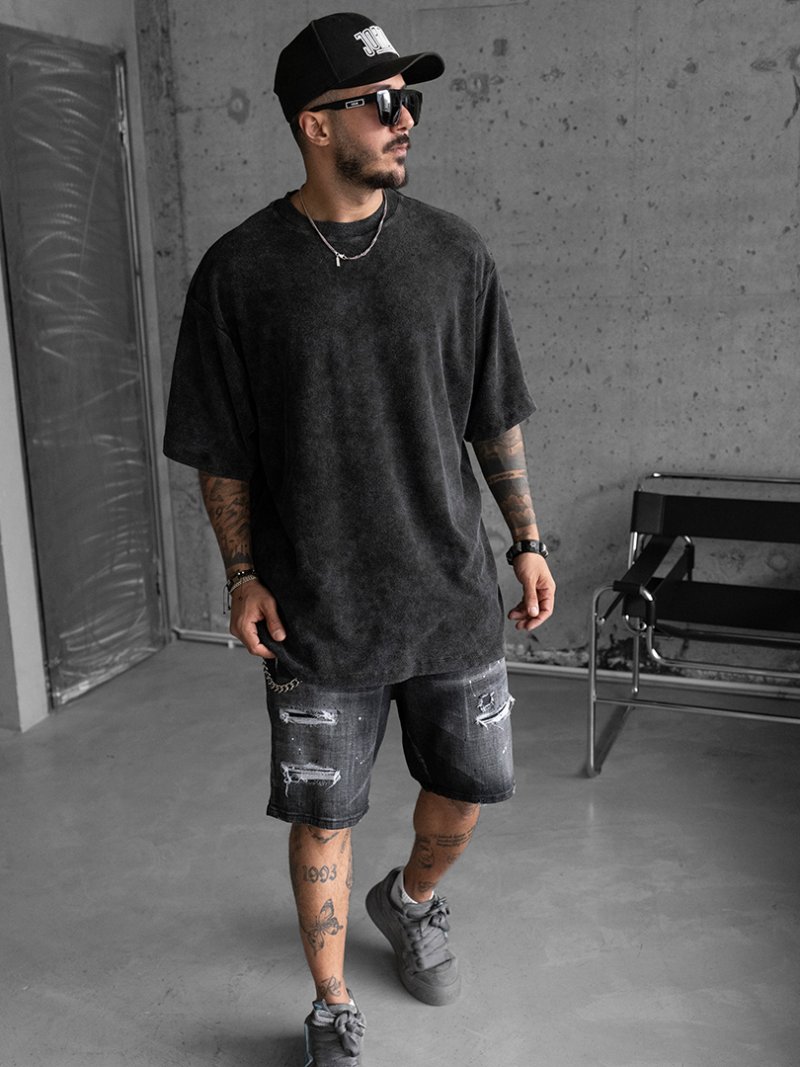 Mens oversized t-shirt  Is NOT Basic  Graphite