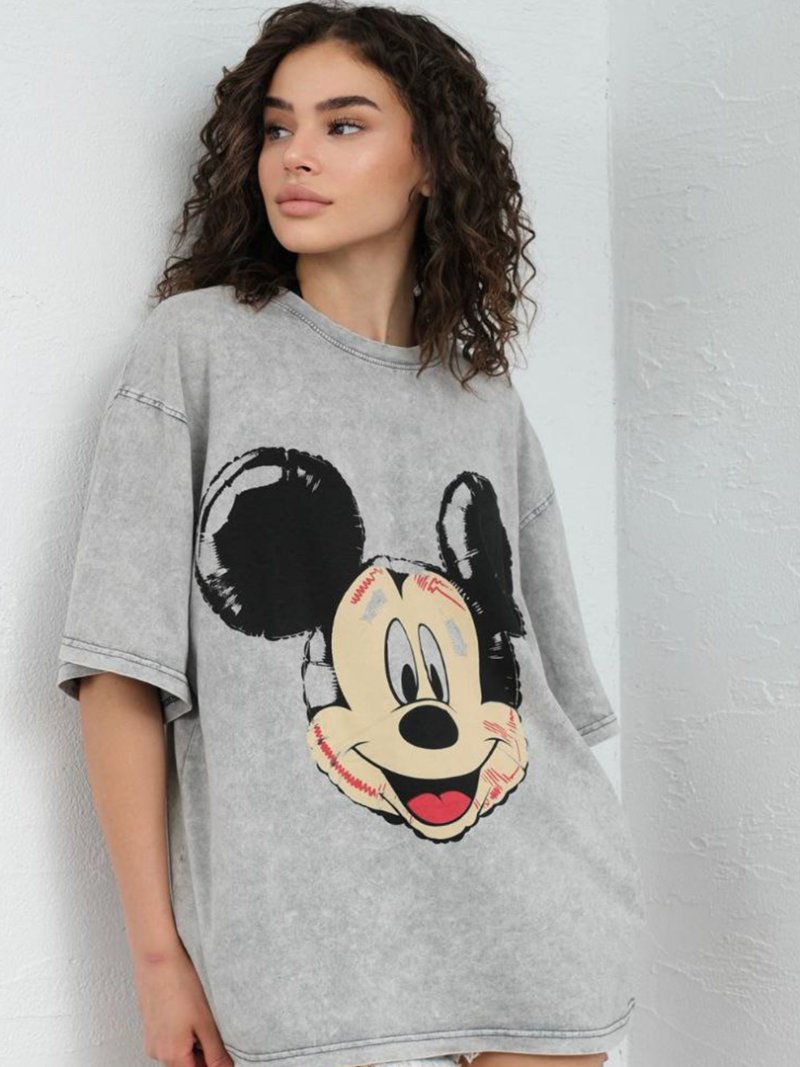 Womens oversized t-shirt  Mikey    Светлосива