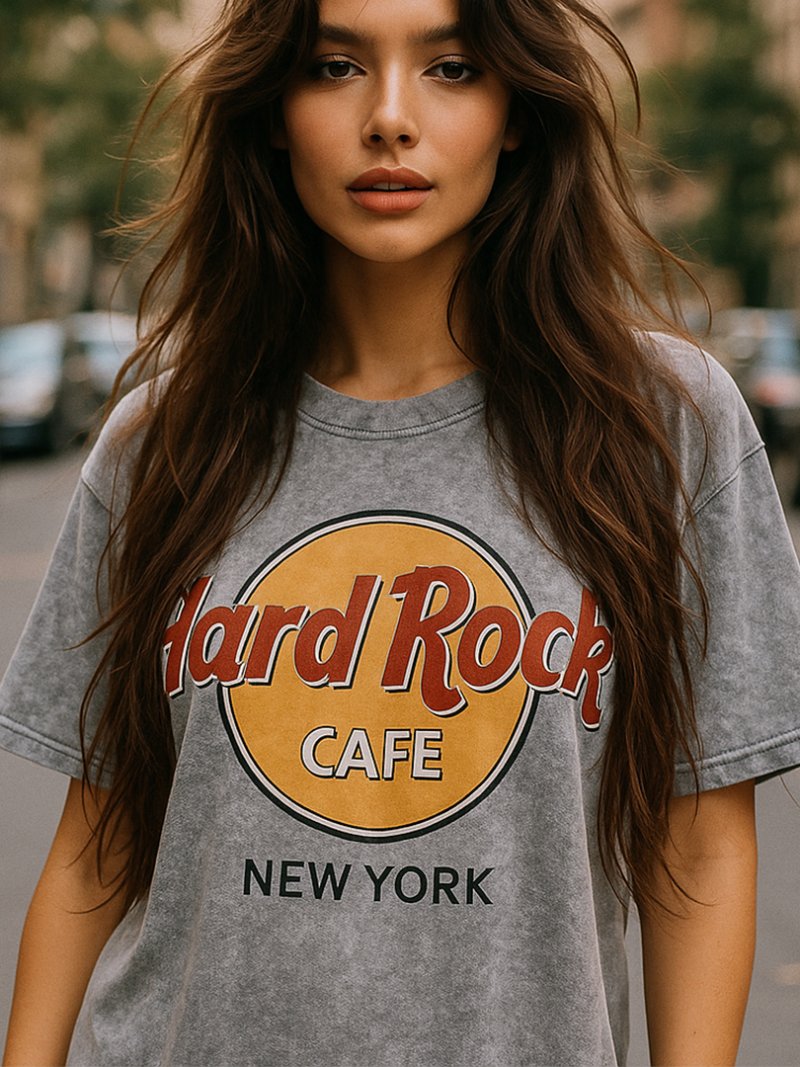 Дамска овърсайз тениска Hard Rock Cafe Сива