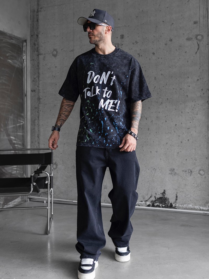 Mens oversized t-shirt  Dont Talk To Me  Black