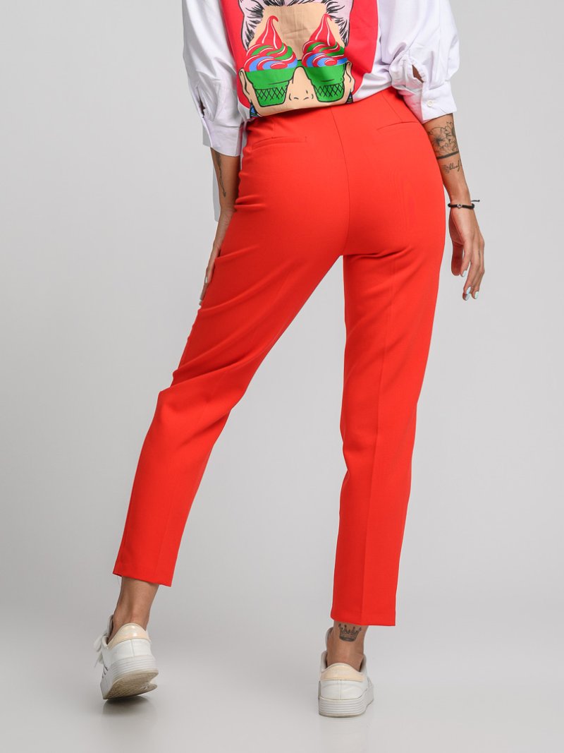 Дамски елегантен панталон с джобове Classy Girl Червен