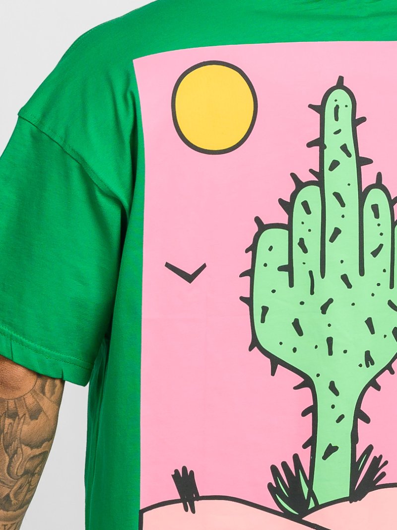 Мъжка овърсайз тениска Cactus Зелена
