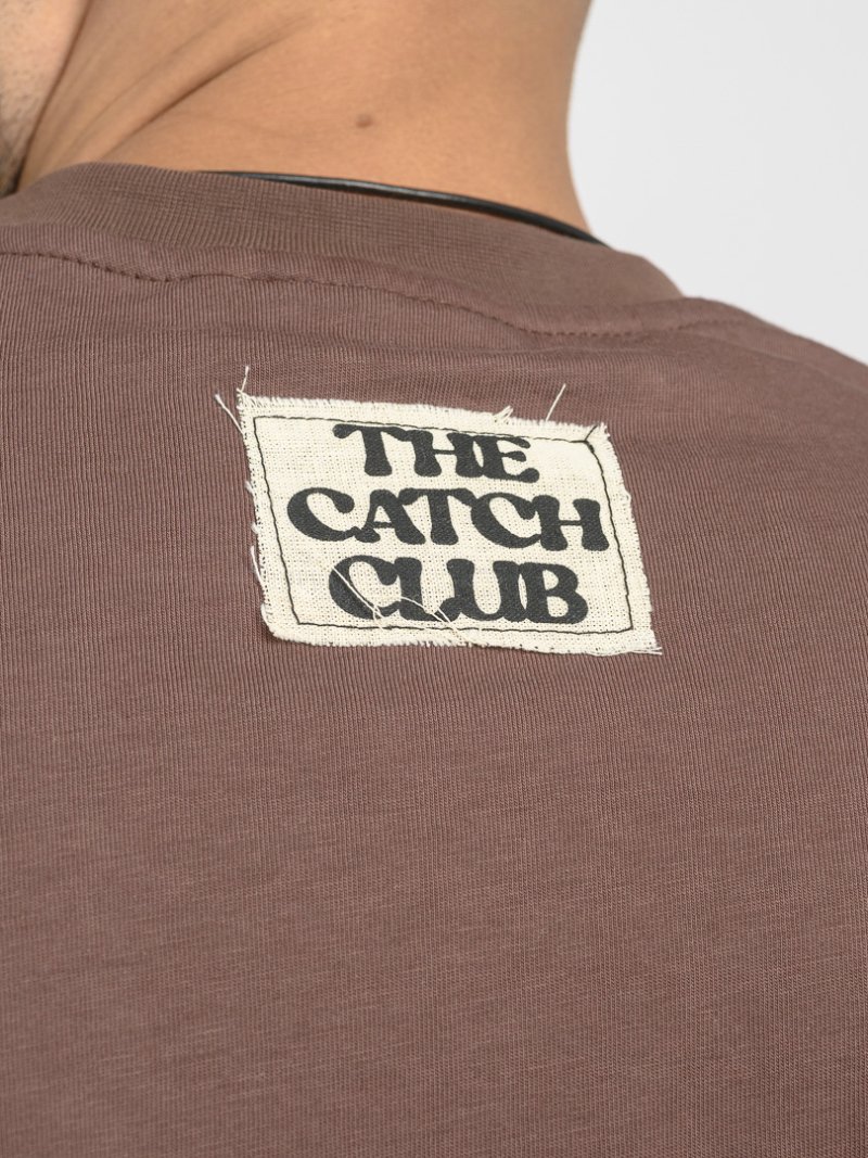 Мъжка овърсайз тениска The Catch Club Кафява