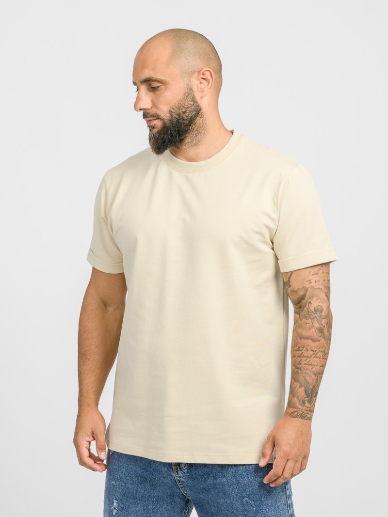 Мъжка тениска едноцветна LBL Basic Бежова