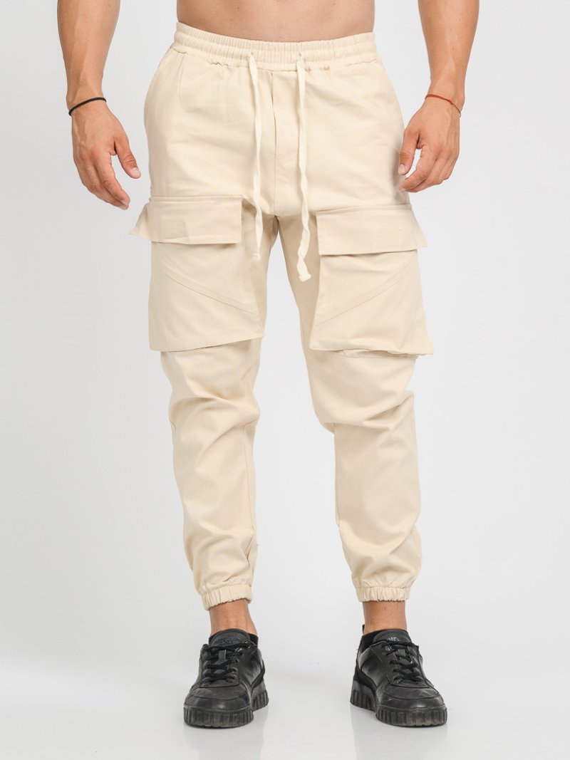 Мъжки карго панталон с предни джобове Gangster Бежов