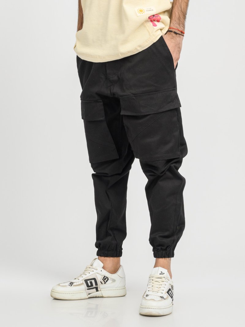 Мъжки карго панталон с предни джобове Gangster Черен
