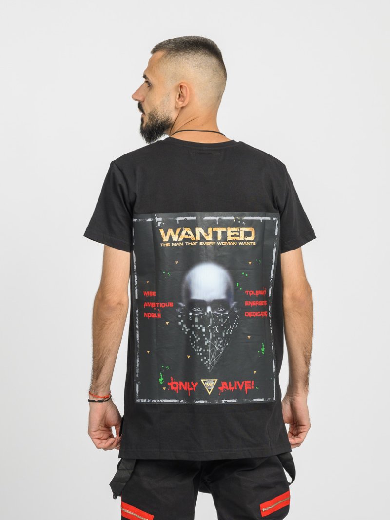 Мъжка тениска с щампа WanteD Черна