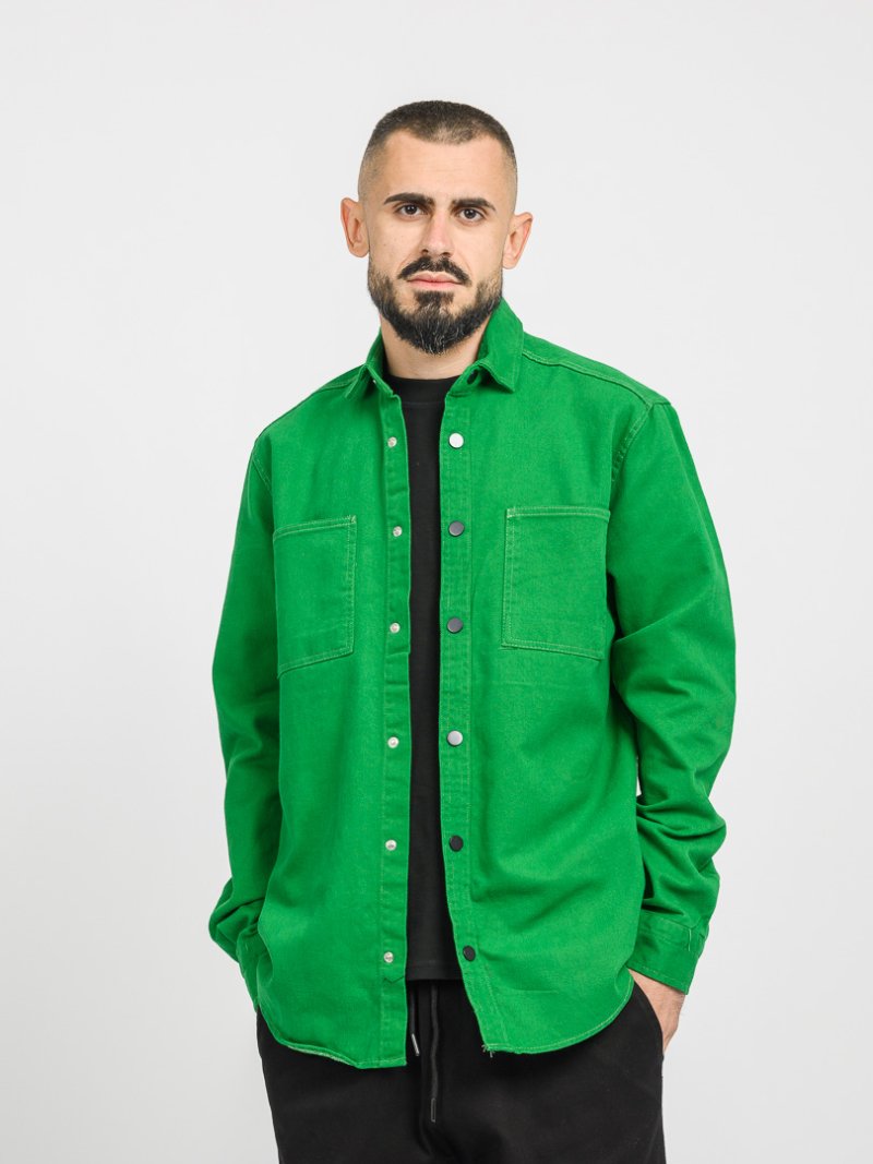 Мъжка дънкова ри с предни джобове Класическа Зелена