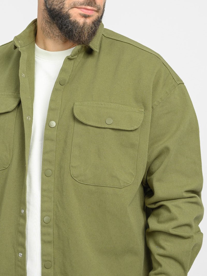 Мъжка дънкова ри с предни джобове Classical Style Масленозелена