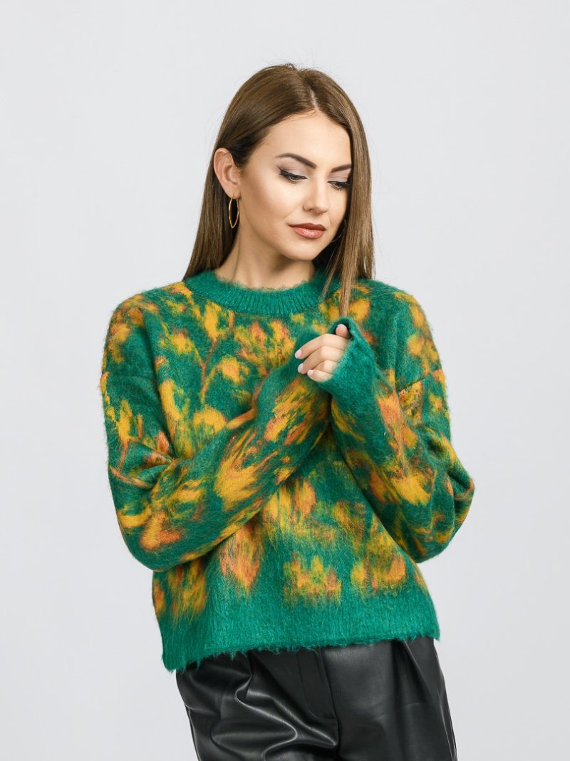 Дамски пуловер Soft Зелен